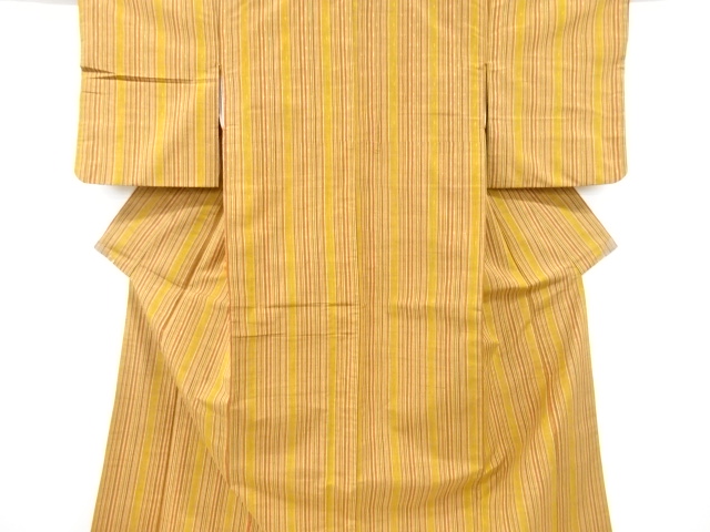 リサイクル　縞織り出し手織り紬着物